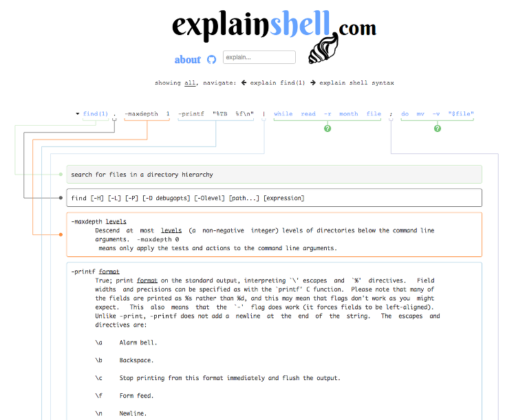 explainshell
